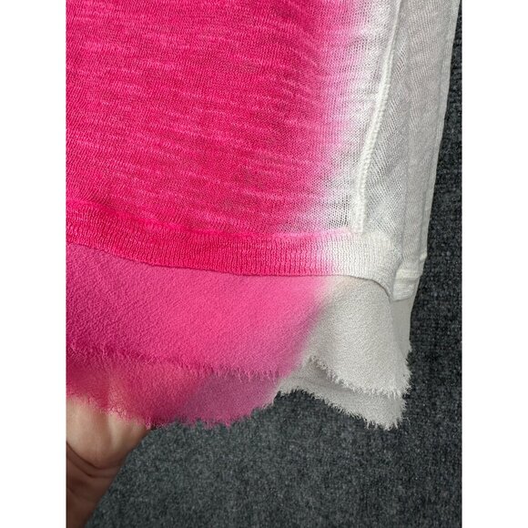 Anthropologie Pink White Ombre Knit Tank Top Linen Blend Y2K Fairy Grunge Small - Picture 7 of 10